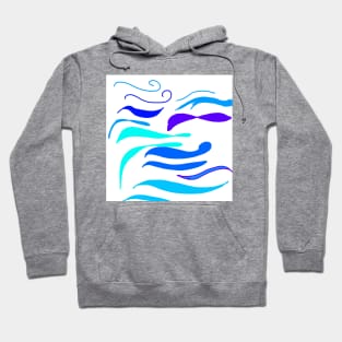 blue water waves beach design Hoodie